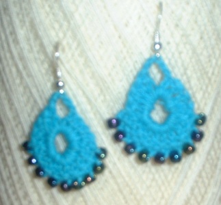 CROCHETED DANGLE EARRINGS     $6.00