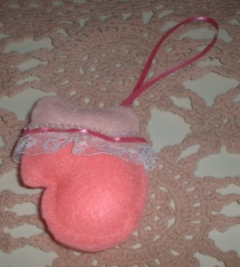 HANDCRAFTED PINK FELT ORNAMENT  $1.50